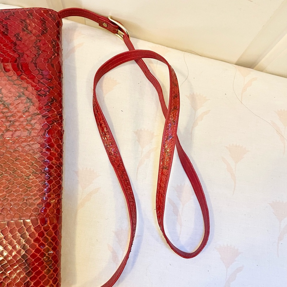 Vintage Python Leather Convertible Shoulder Bag - image 7